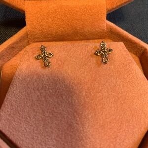925 sterling silver cross earrings
